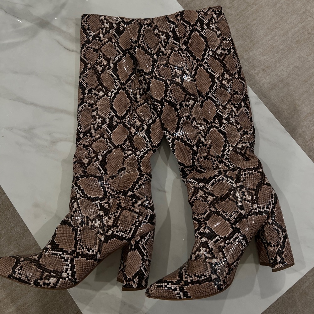 Lulus Snake Skin Knee High Boot